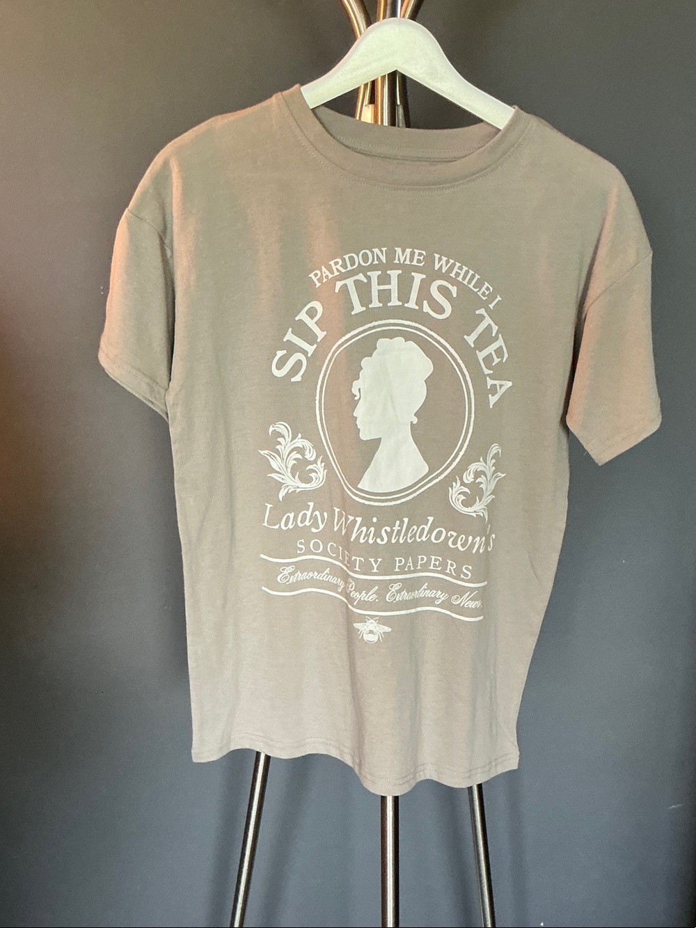Sip This Tea Graphic Tee - Taupe Crewneck